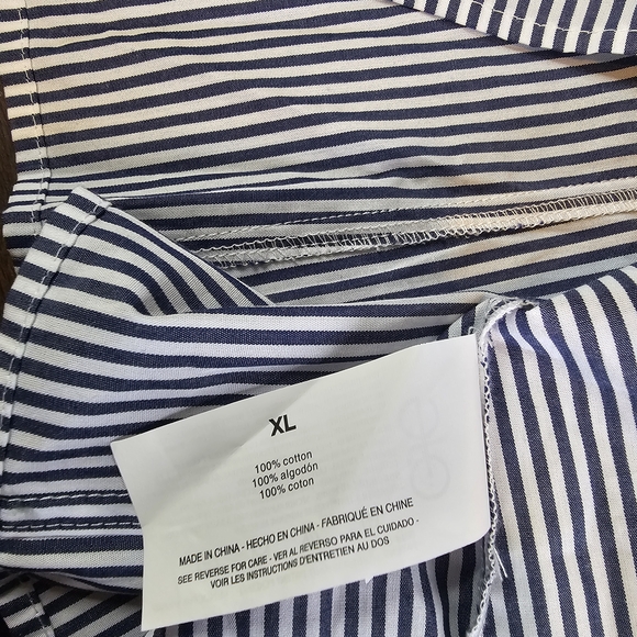 Nine West Navy and White Striped Shirt - Picture 4 of 15